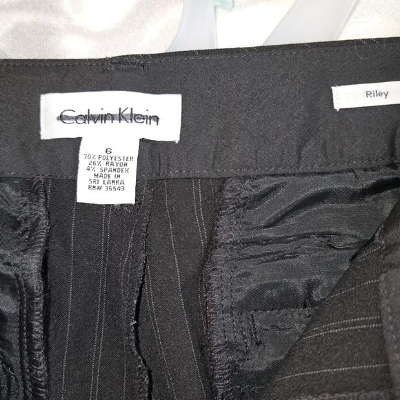 Calvin Klein Riley Women's Black Pin Stripe Slacks Size 6 - Picture 5 of 6